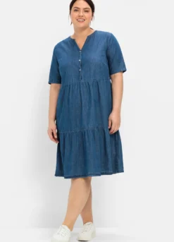 Jeanskleid mit Volants