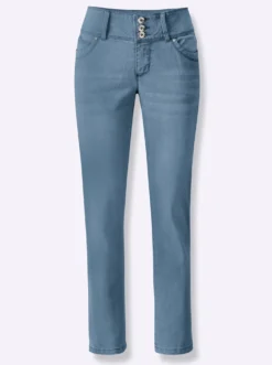 7/8-Jeans mit breitem 3-Knopf-Bund