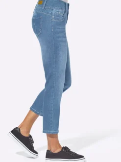7/8-Jeans mit breitem 3-Knopf-Bund
