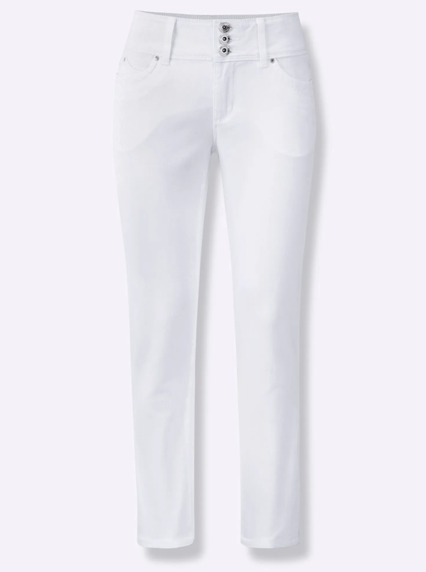 7/8-Jeans mit breitem 3-Knopf-Bund