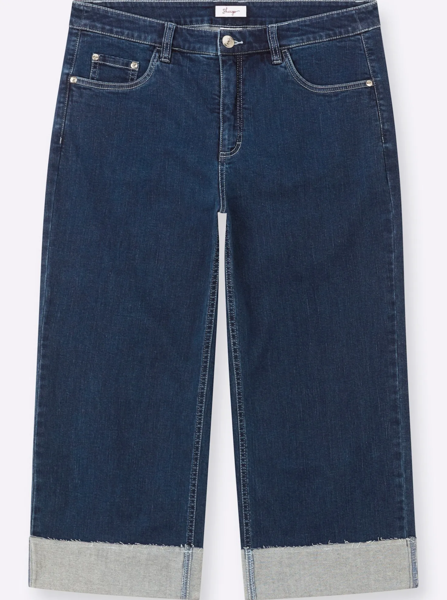 7/8-Jeans mit breitem Saum-Umschlag