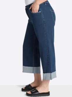 7/8-Jeans mit breitem Saum-Umschlag