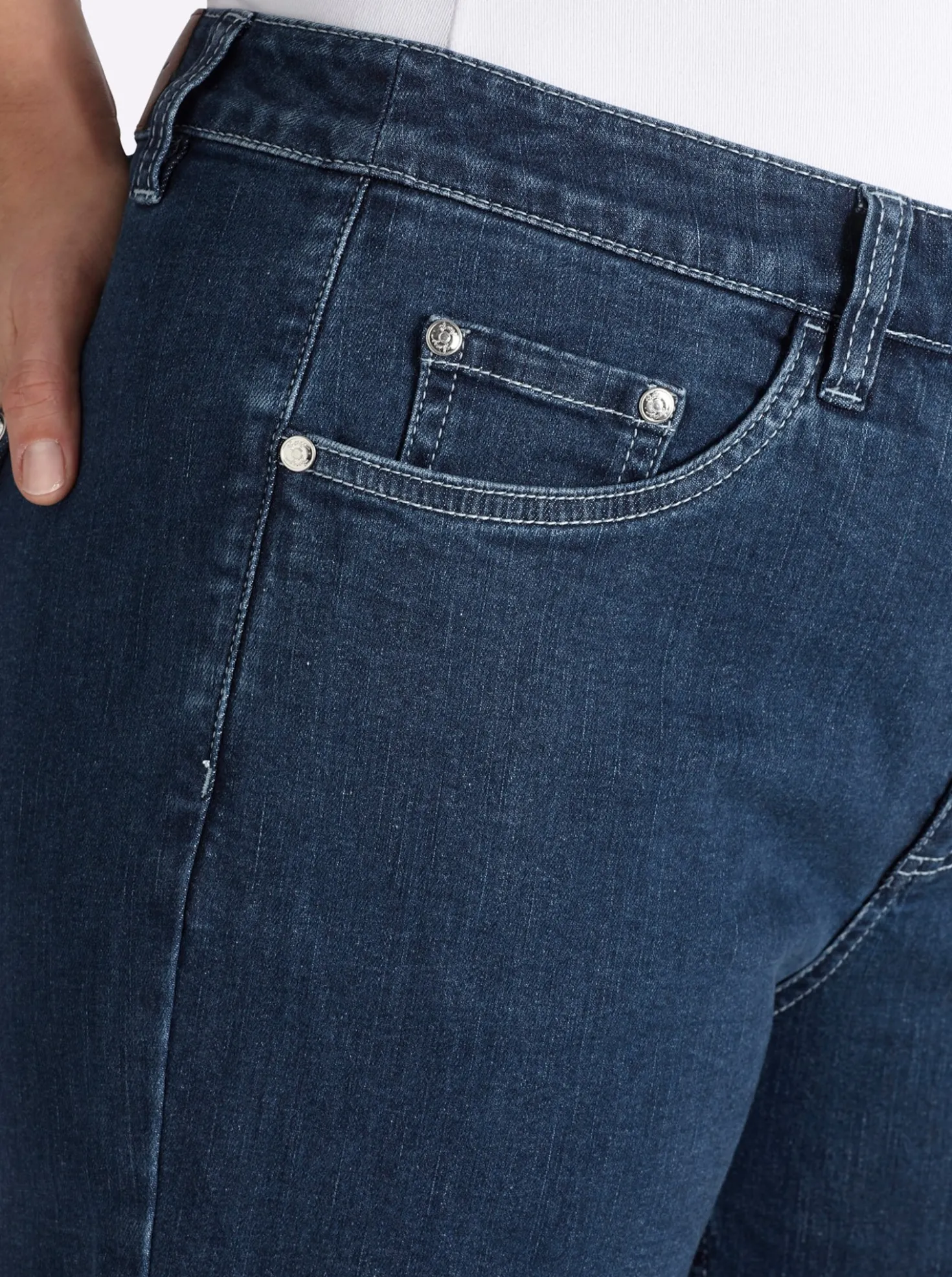 7/8-Jeans mit breitem Saum-Umschlag