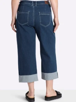 7/8-Jeans mit breitem Saum-Umschlag