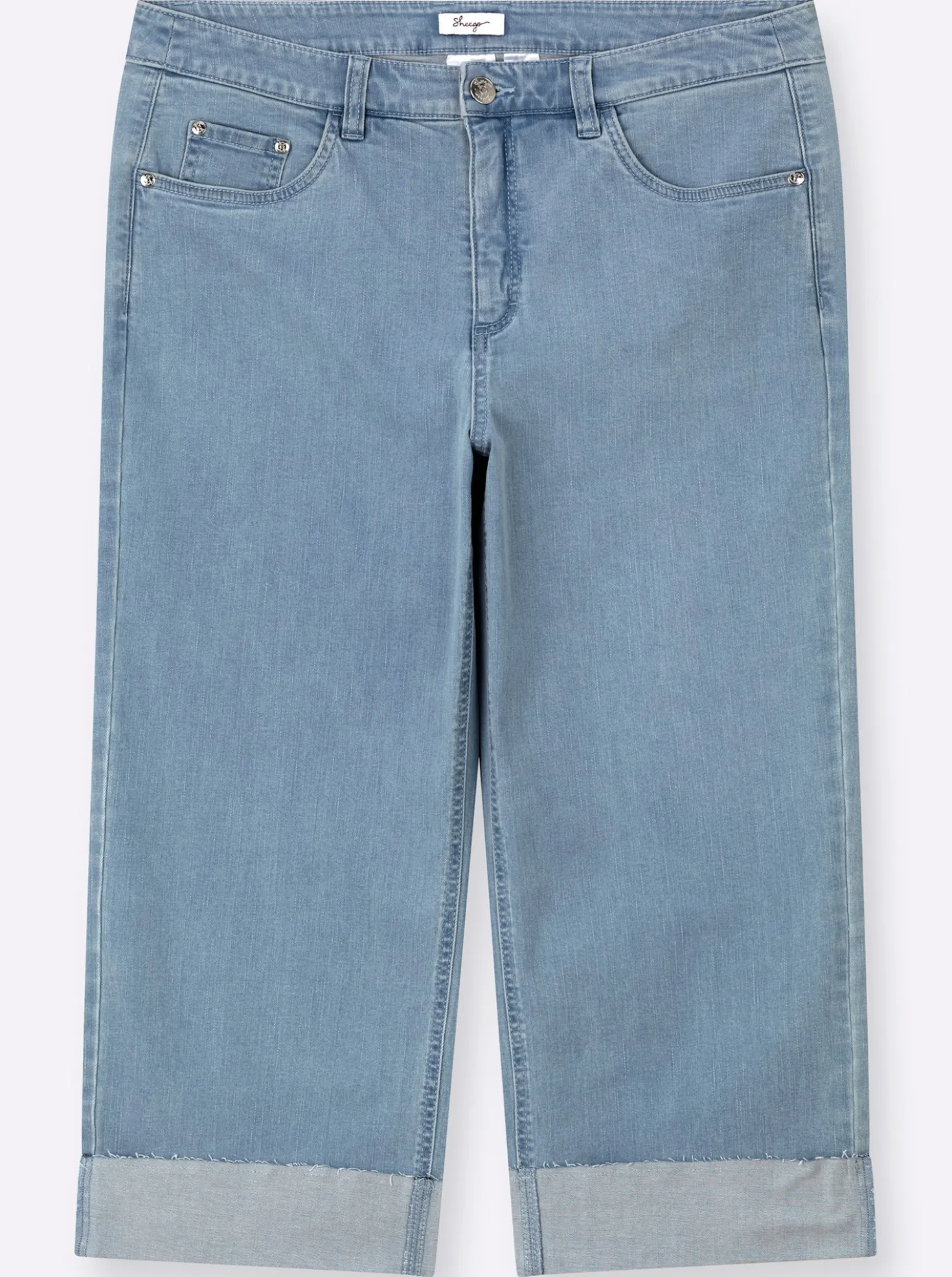 7/8-Jeans mit breitem Saum-Umschlag