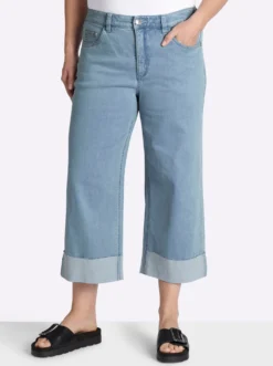 7/8-Jeans mit breitem Saum-Umschlag