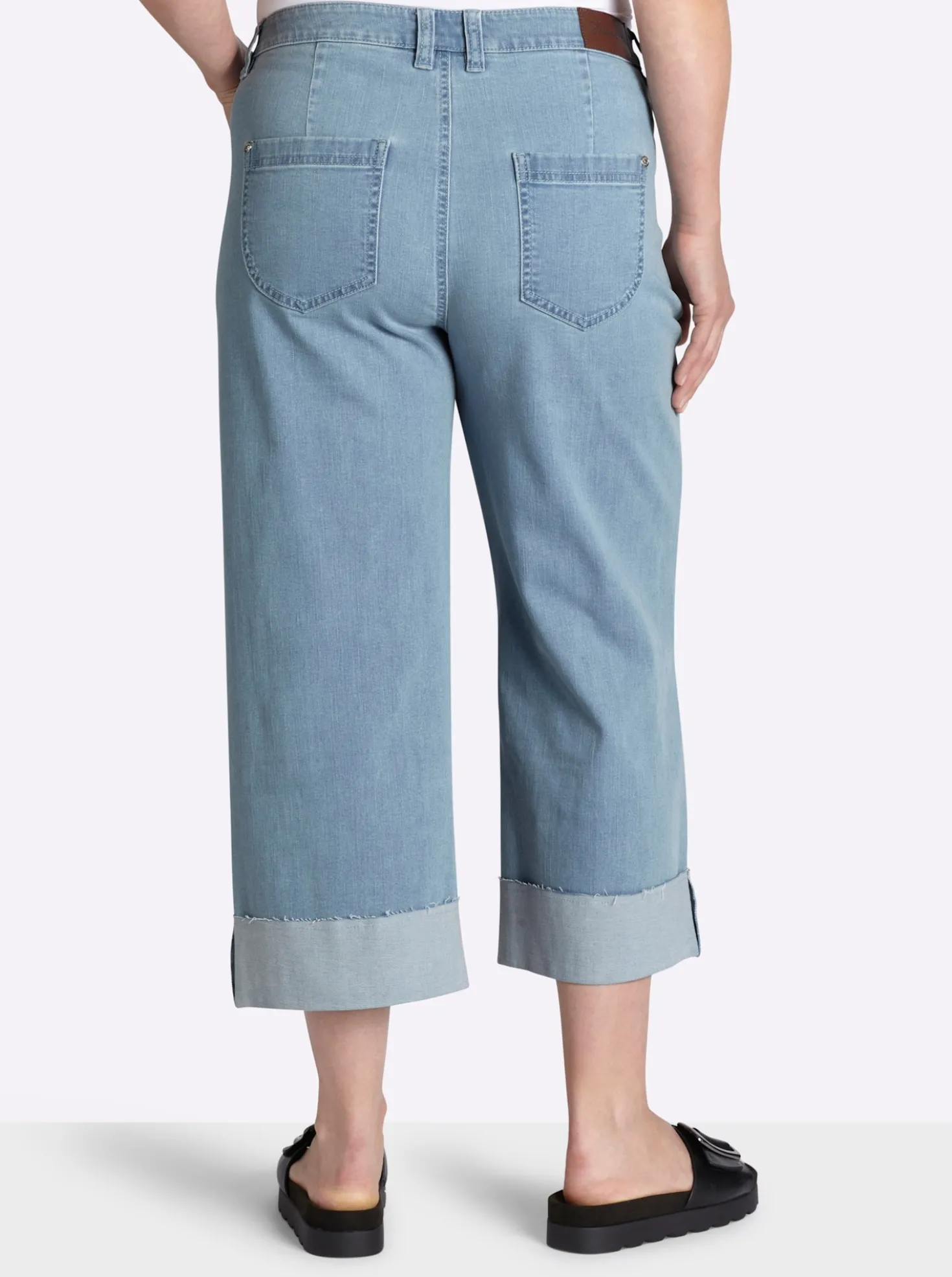 7/8-Jeans mit breitem Saum-Umschlag