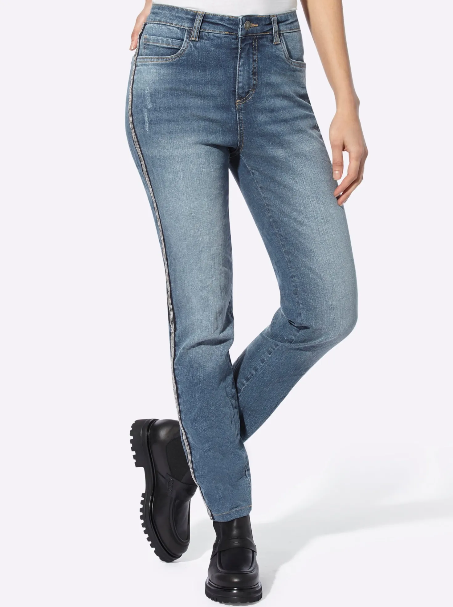 Jeans mit Galonstreifen