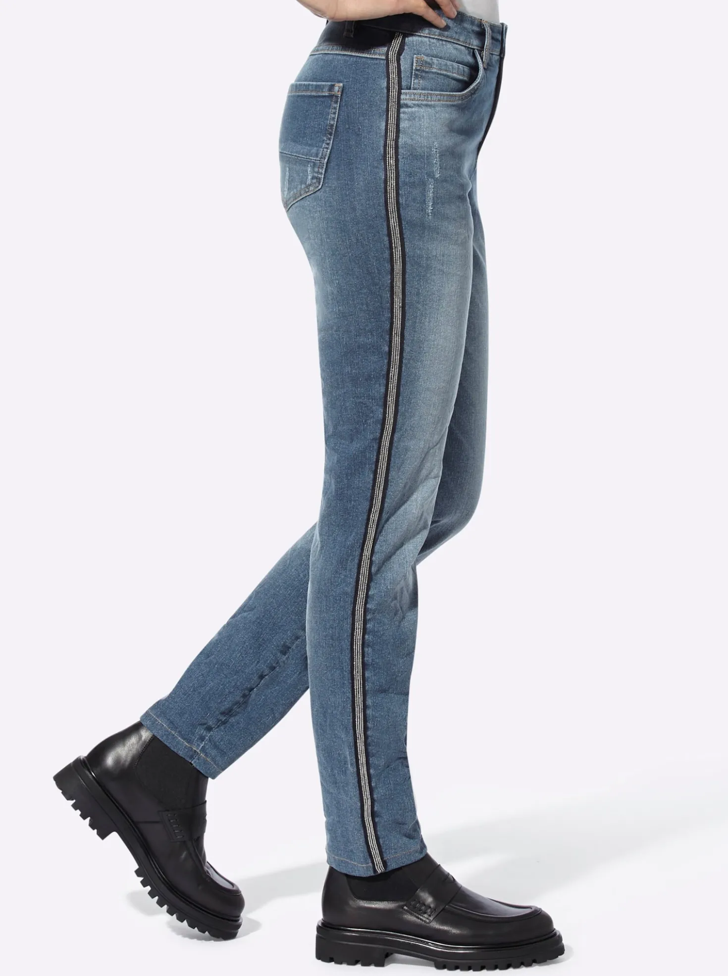 Jeans mit Galonstreifen