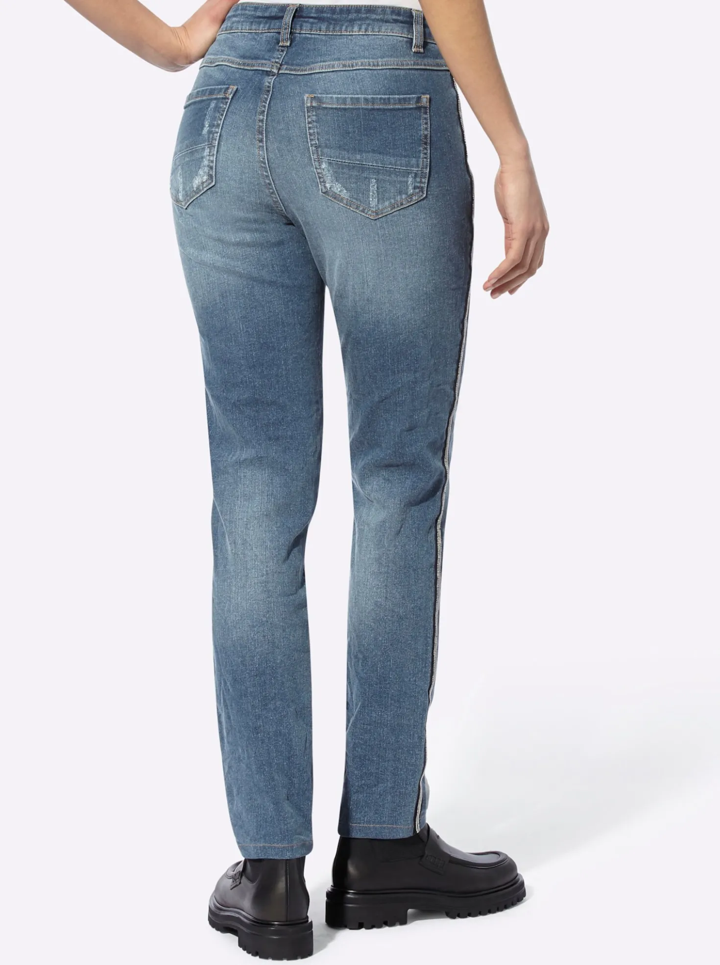 Jeans mit Galonstreifen