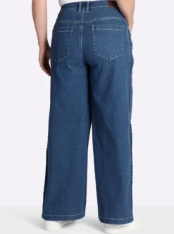 Jeans mit geflochtenen Streifen am weiten Bein