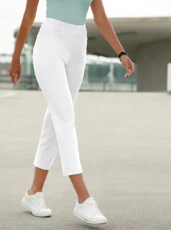 7/8-Jeans mit Jersey-Bund in softer Qualität