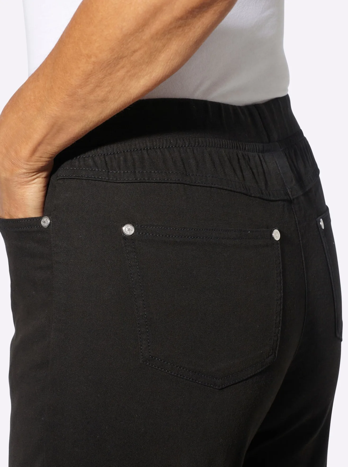 7/8-Jeans mit Jersey-Bund in softer Qualität