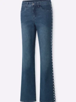 Jeans mit Lochstickerei