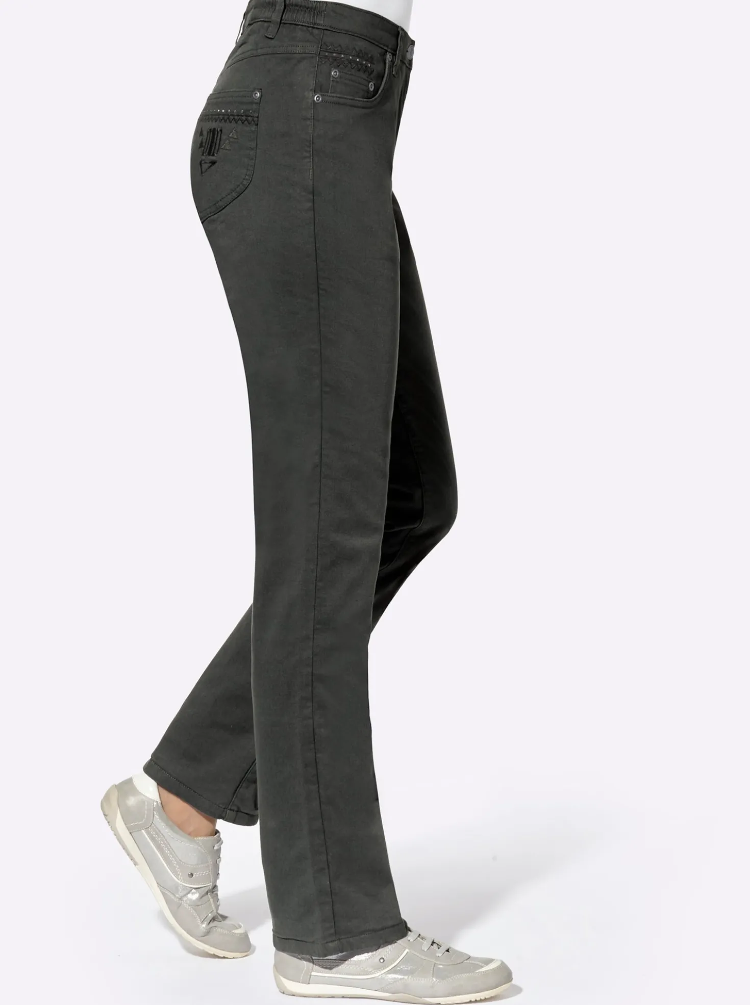 Jeans mit Metallplättchen-Deko