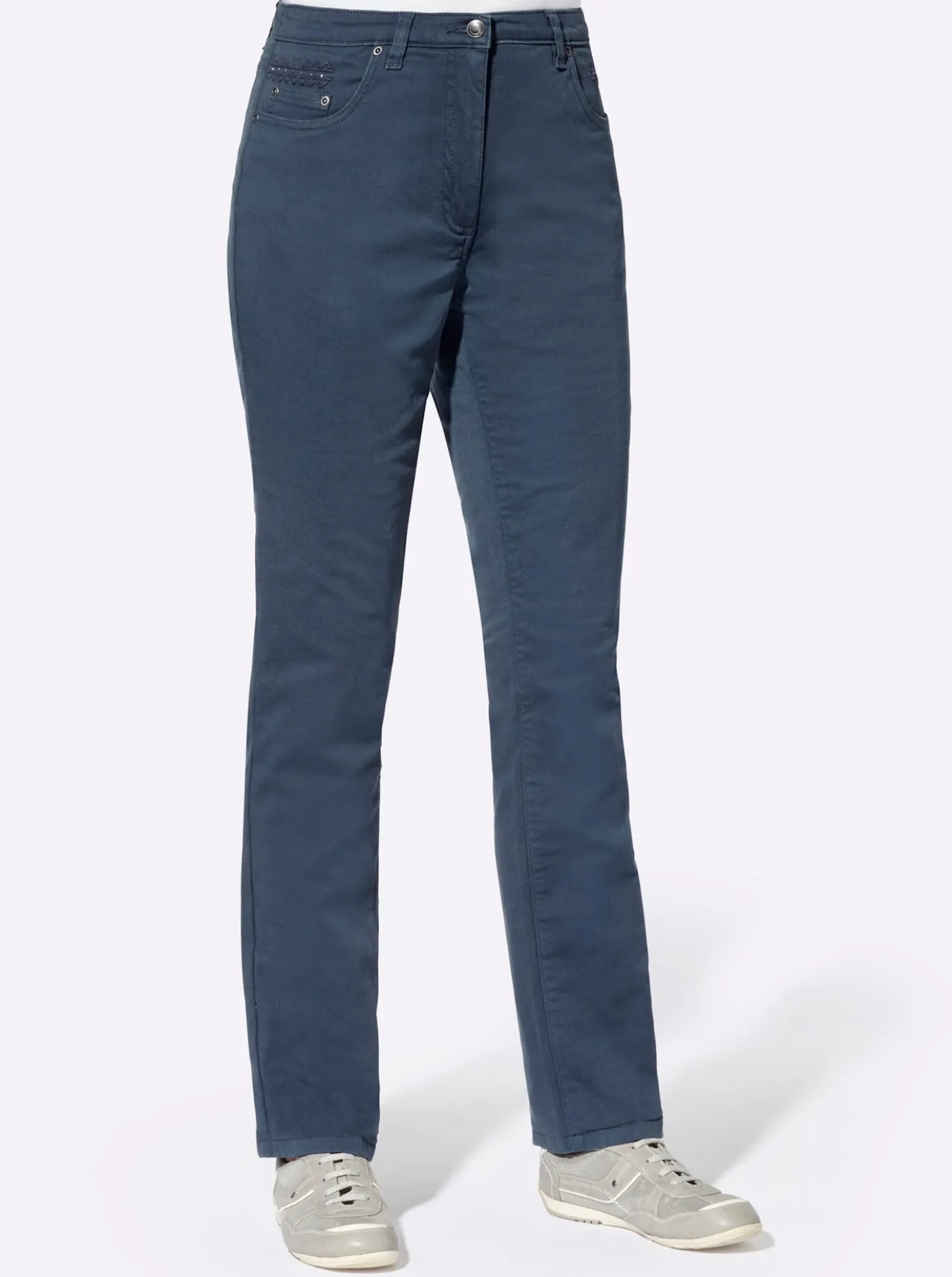 Jeans mit Metallplättchen-Deko