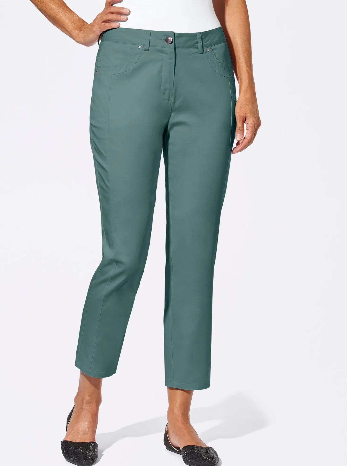 7/8-Jeans mit optisch streckenden Nähten