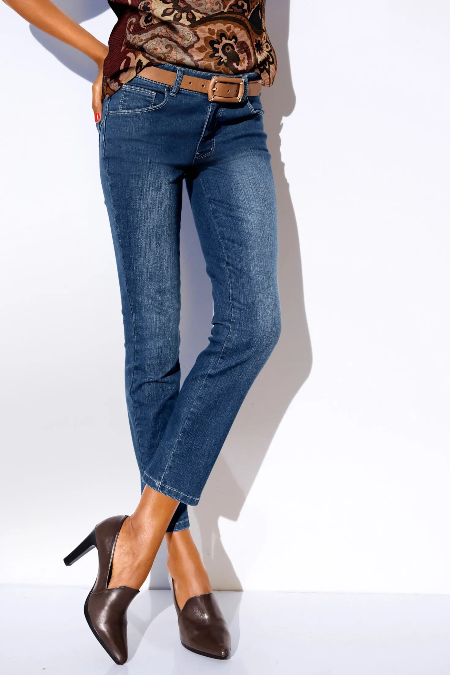 7/8-Jeans mit Power-Mesh