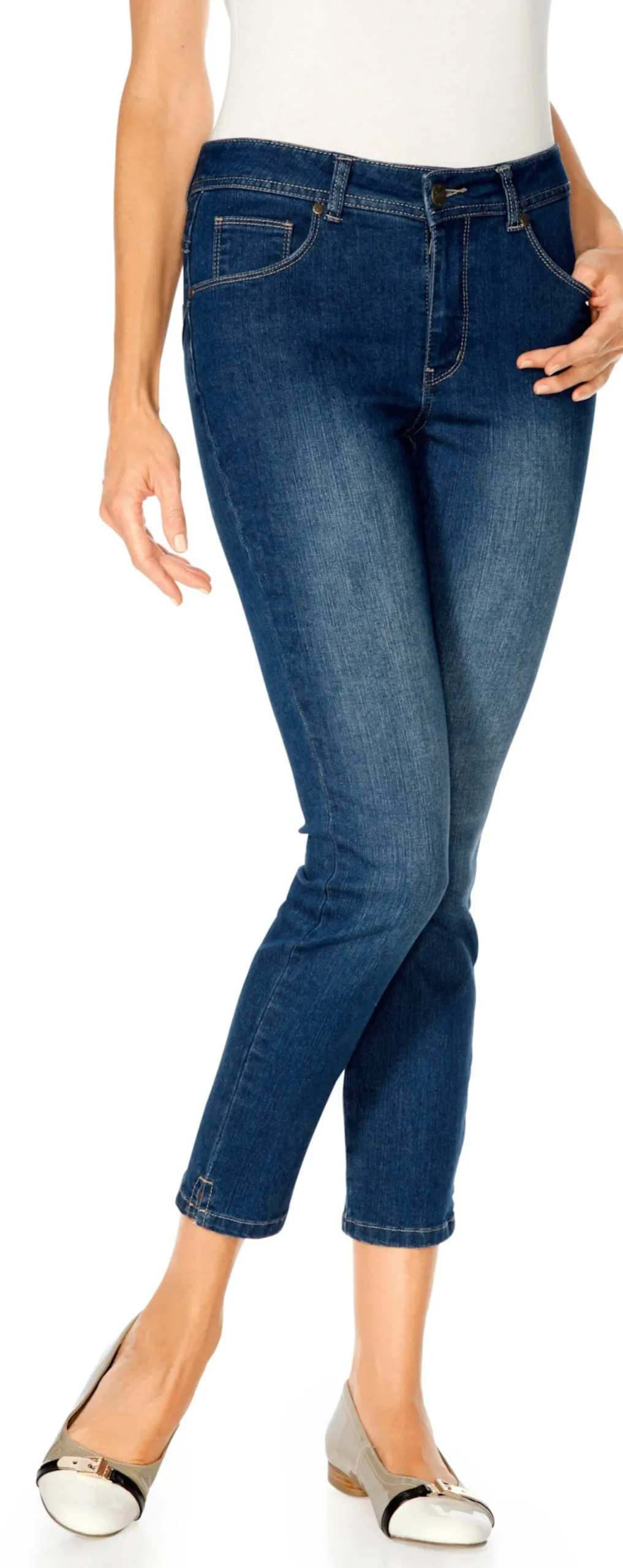 7/8-Jeans mit Power-Mesh