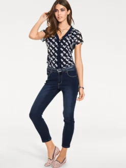 7/8-Jeans mit Power-Mesh