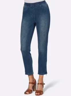 7/8-Jeans mit Reißverschluss am Bein