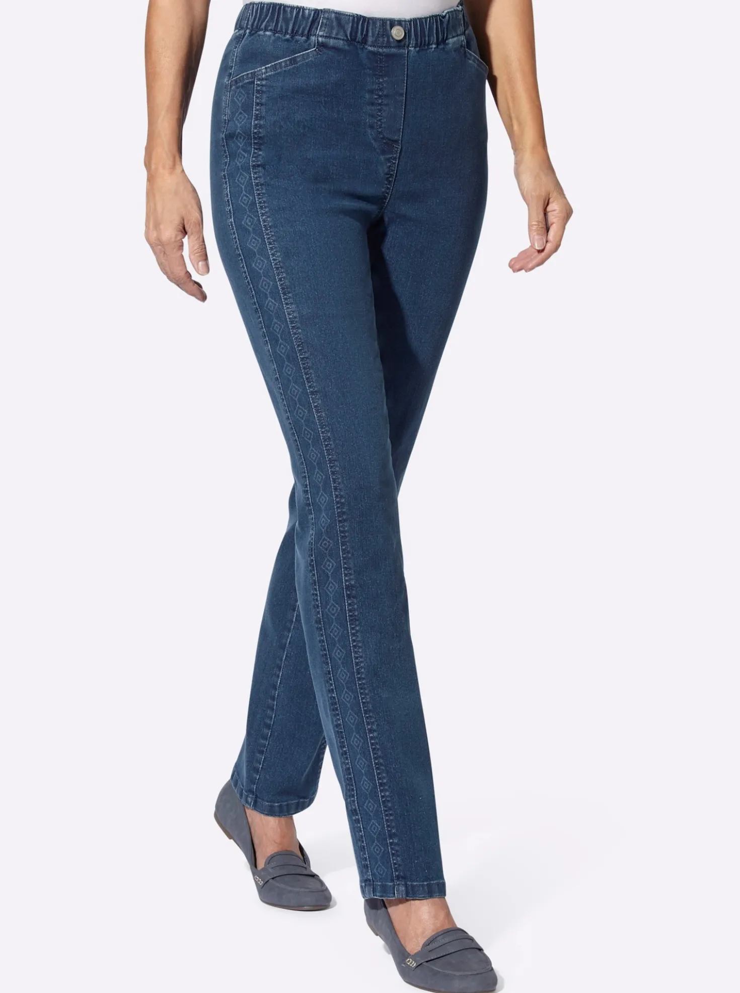 Jeans mit Reißverschluss-Blende