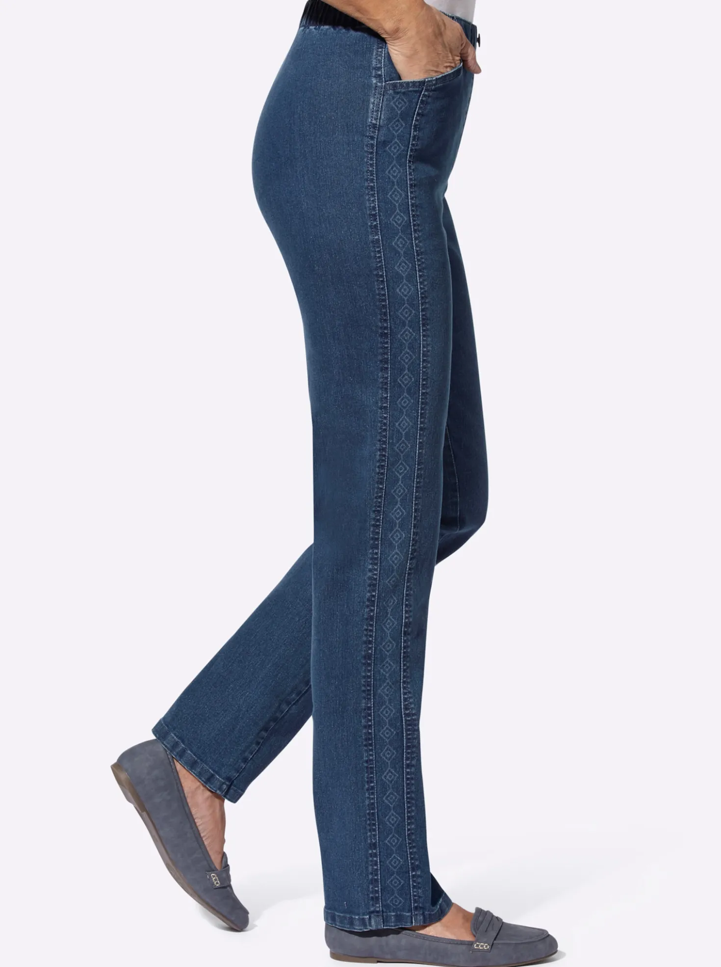 Jeans mit Reißverschluss-Blende