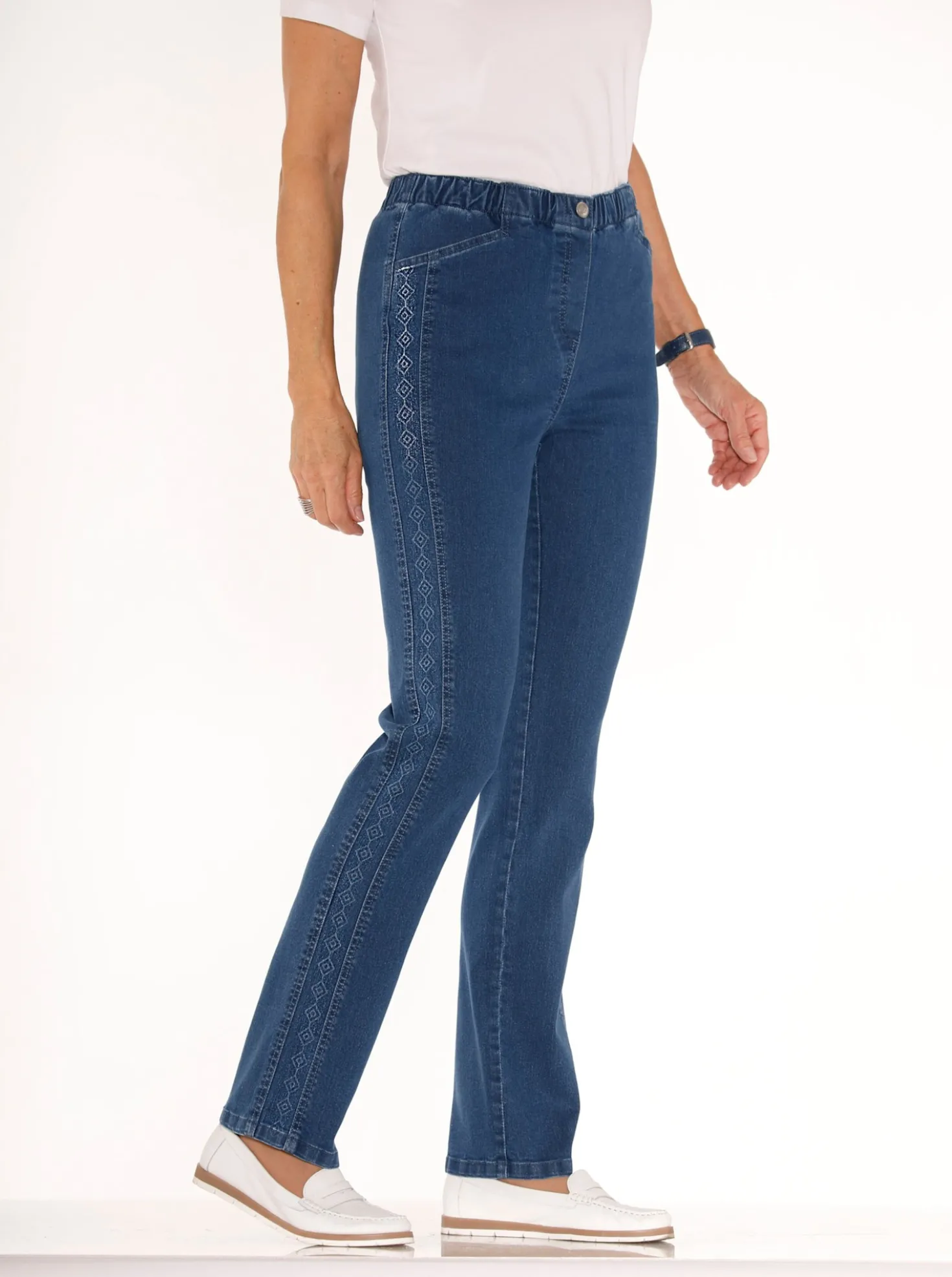 Jeans mit Reißverschluss-Blende