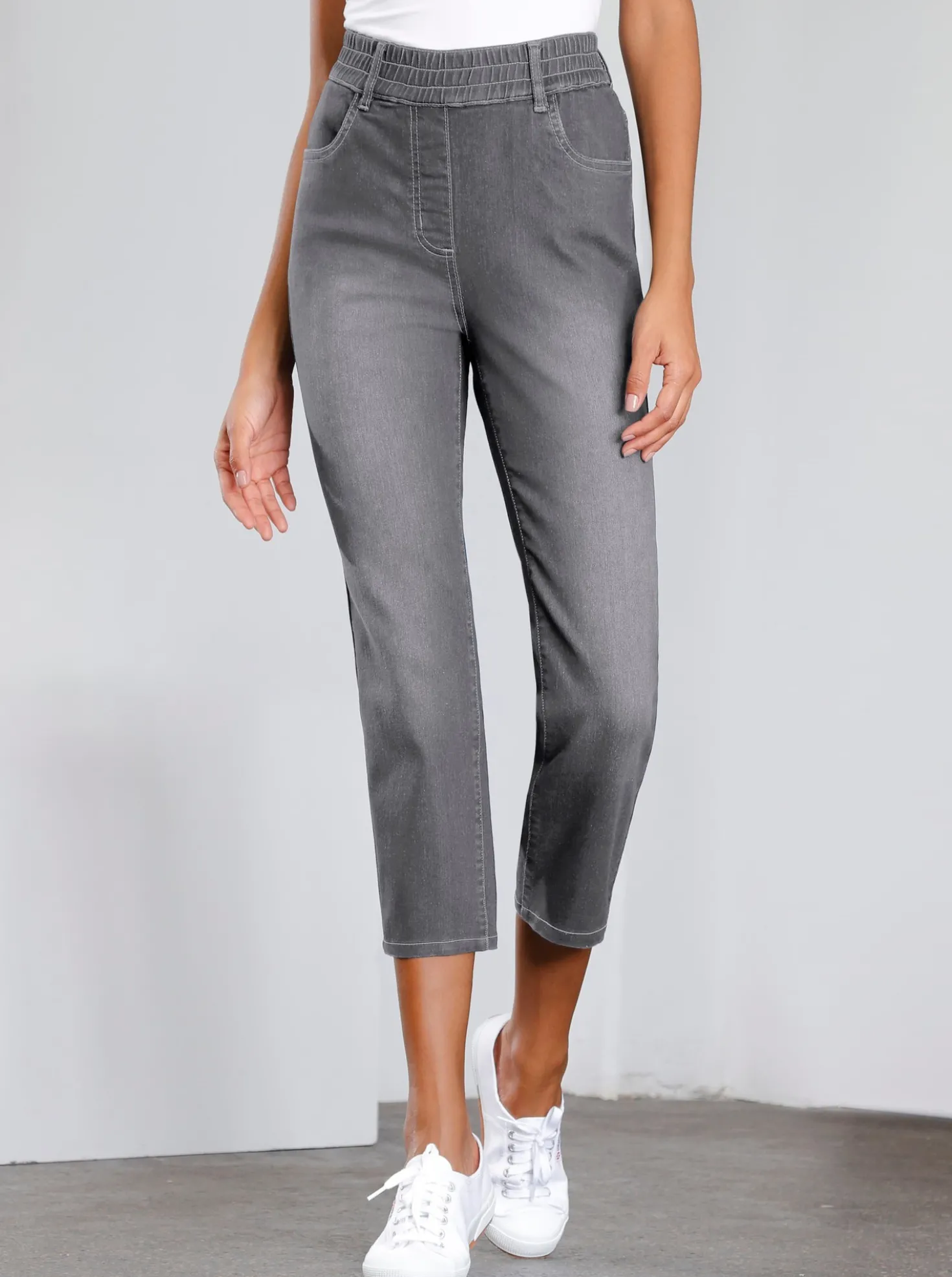 7/8-Jeans mit Reißverschluss-Blende
