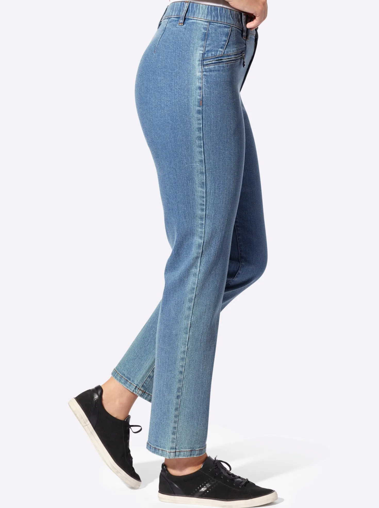 Jeans mit Reißverschluss-Taschen