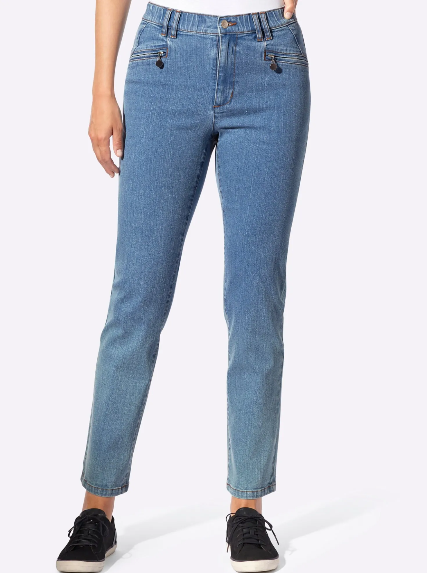 Jeans mit Reißverschluss-Taschen