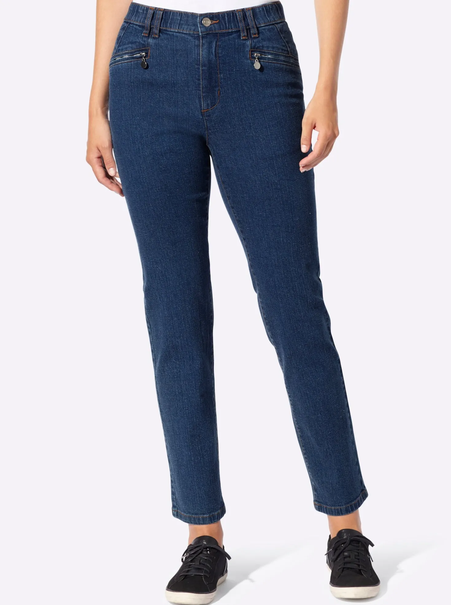 Jeans mit Reißverschluss-Taschen