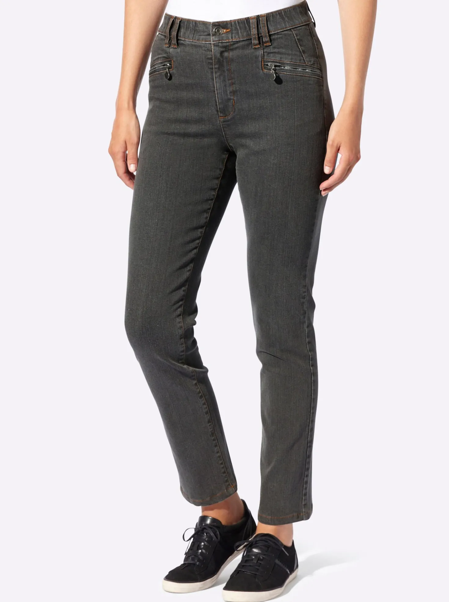 Jeans mit Reißverschluss-Taschen