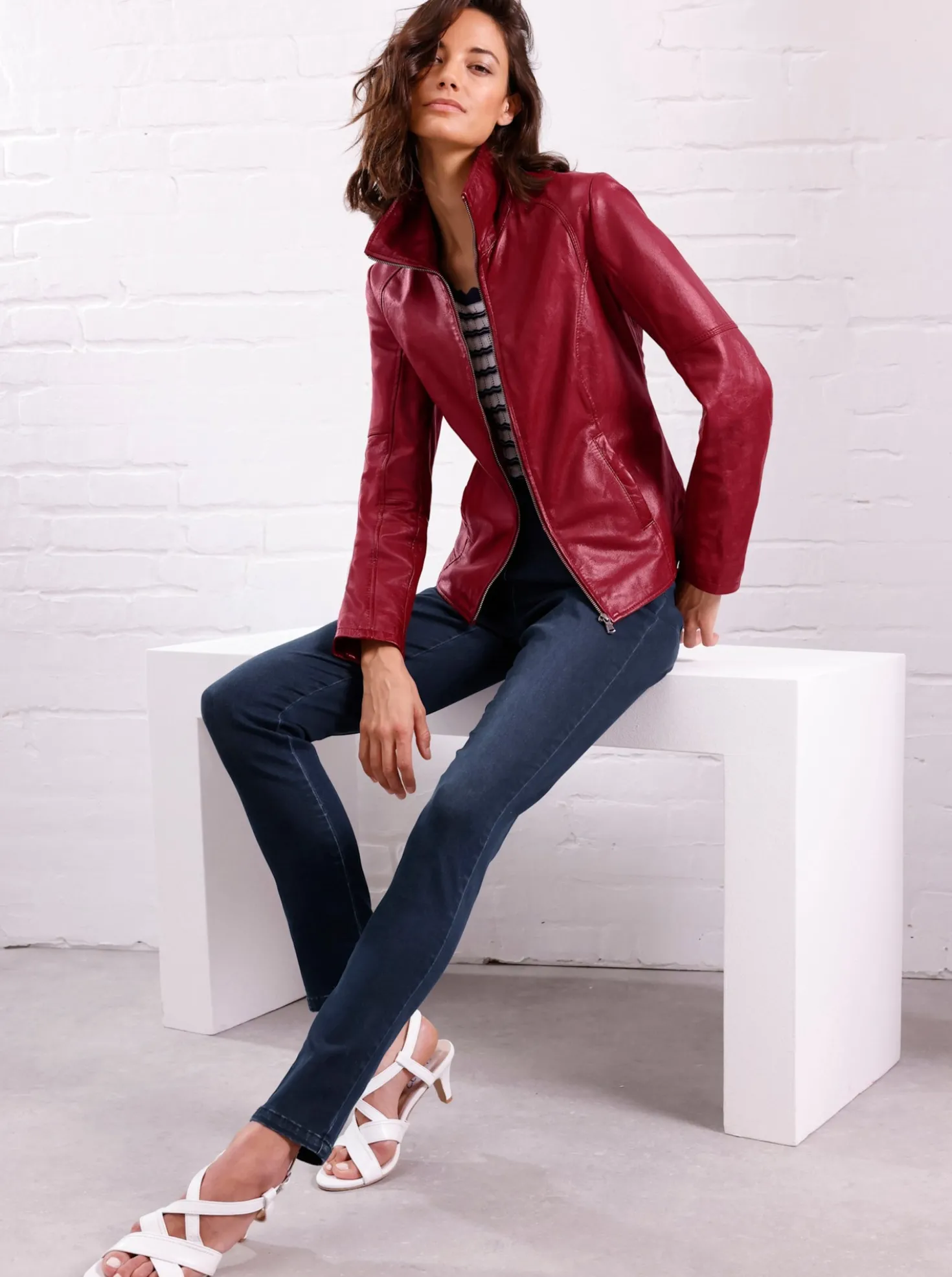 Jeans mit Rippenstrick-Bund