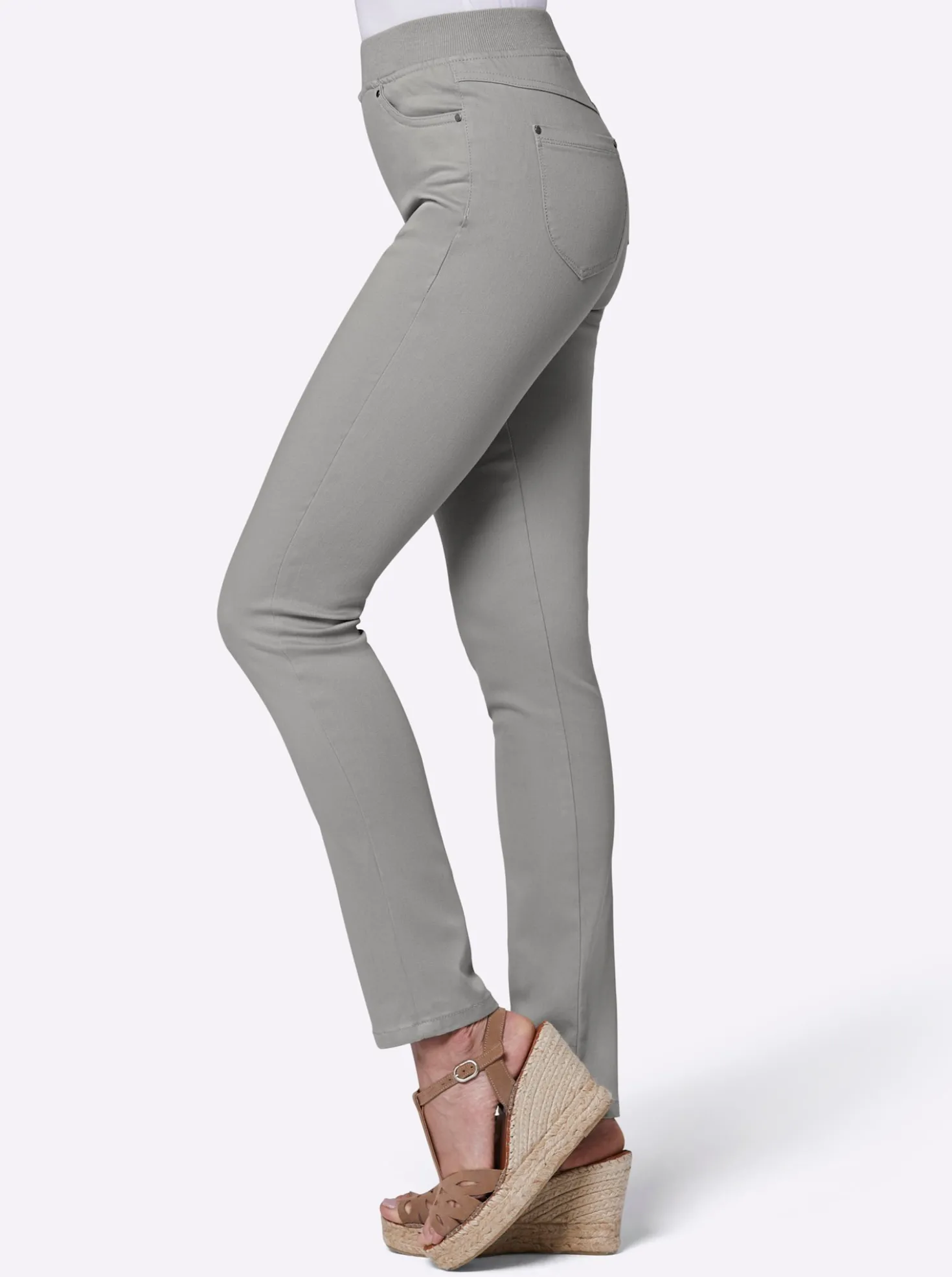 Jeans mit Rippenstrick-Bund