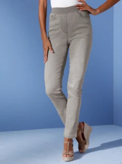 Jeans mit Rippenstrick-Bund
