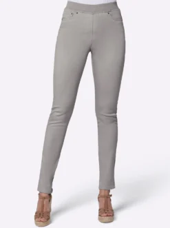 Jeans mit Rippenstrick-Bund