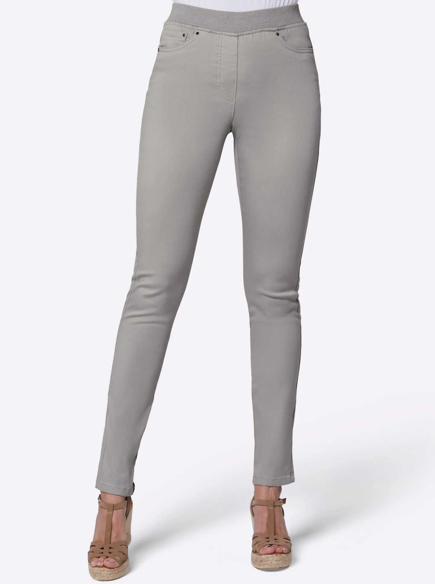 Jeans mit Rippenstrick-Bund