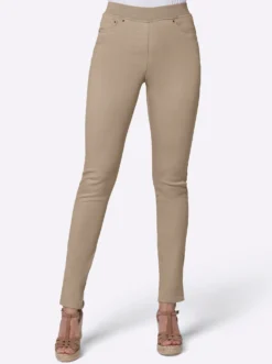 Jeans mit Rippenstrick-Bund