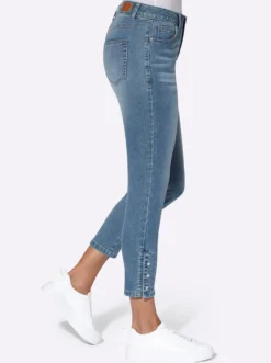7/8-Jeans mit Schlitz am Saum