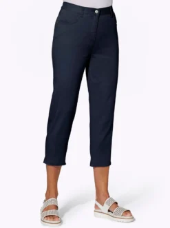7/8-Jeans mit Schmuckknöpfen