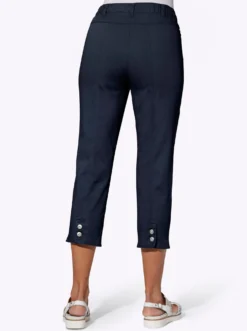 7/8-Jeans mit Schmuckknöpfen