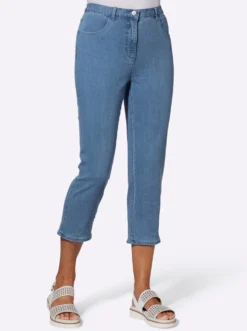 7/8-Jeans mit Schmuckknöpfen