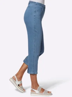 7/8-Jeans mit Schmuckknöpfen
