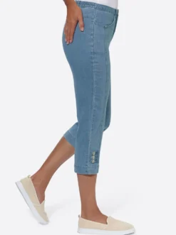 7/8-Jeans mit seitlichem Dehnbund