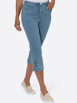 7/8-Jeans mit seitlichem Dehnbund