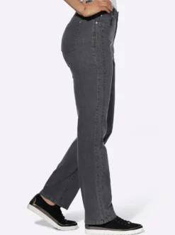 Jeans mit seitlicher Biesenverzierung