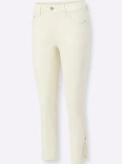 7/8-Jeans mit Spitzen-Einsatz