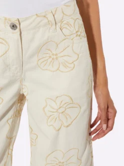 7/8-Jeans mit Stickerei rundum