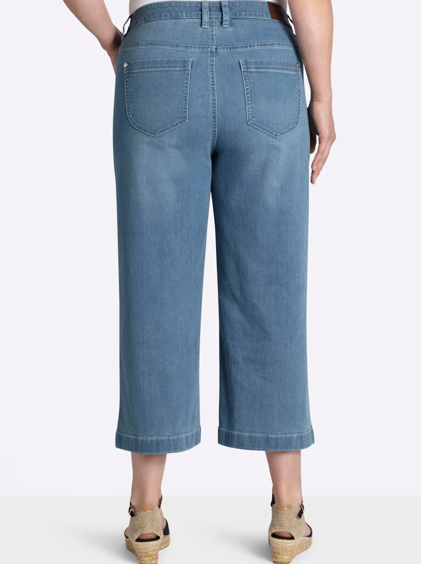 7/8-Jeans mit weitem Bein